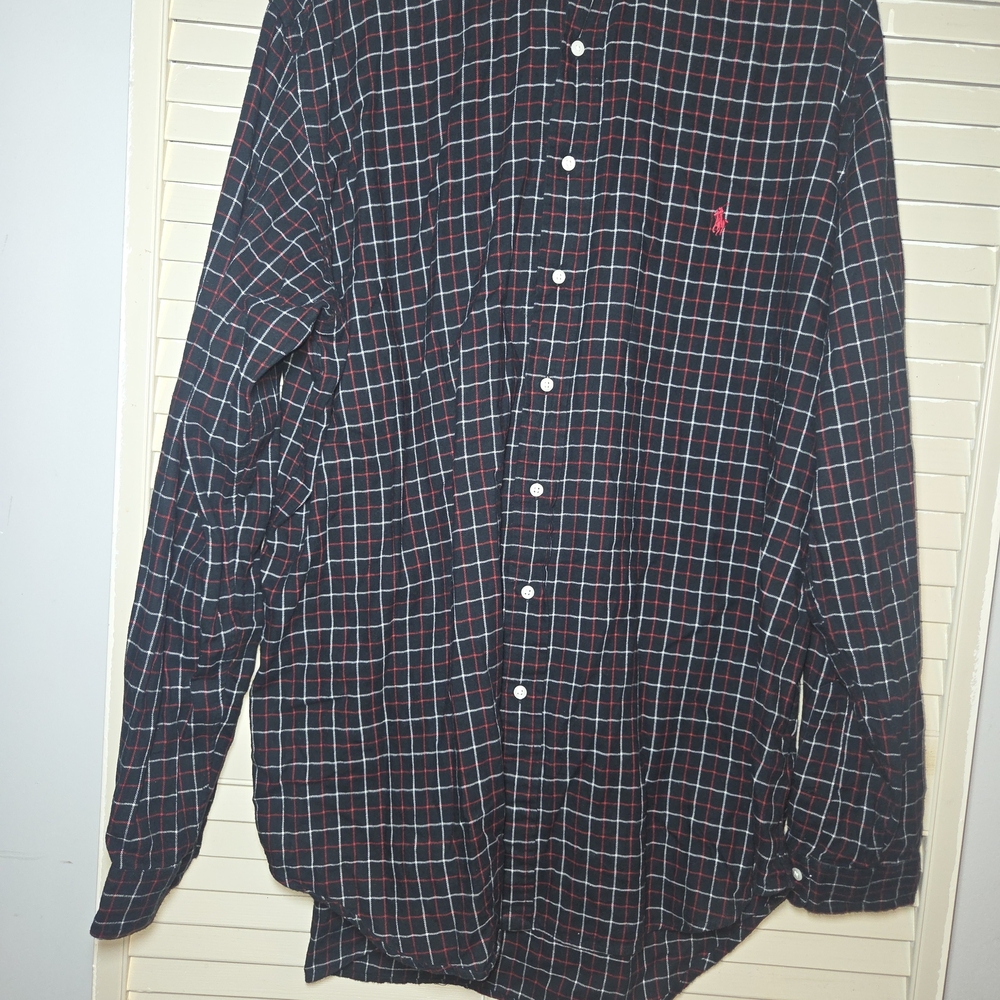 Polo Ralph Lauren Men's Black and Red Plaid Shirt